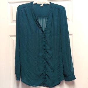 Old Navy sheer green button down